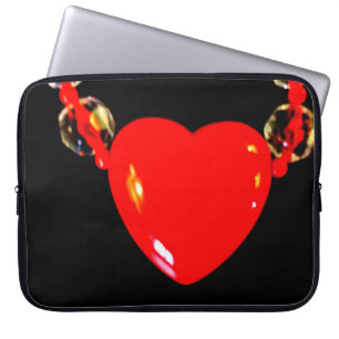 Red Heart Necklace Laptop Sleeve