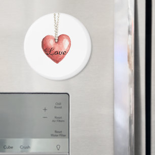 Red Heart Necklace Magnet