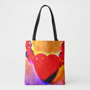 Red Heart Necklace Tote Bag