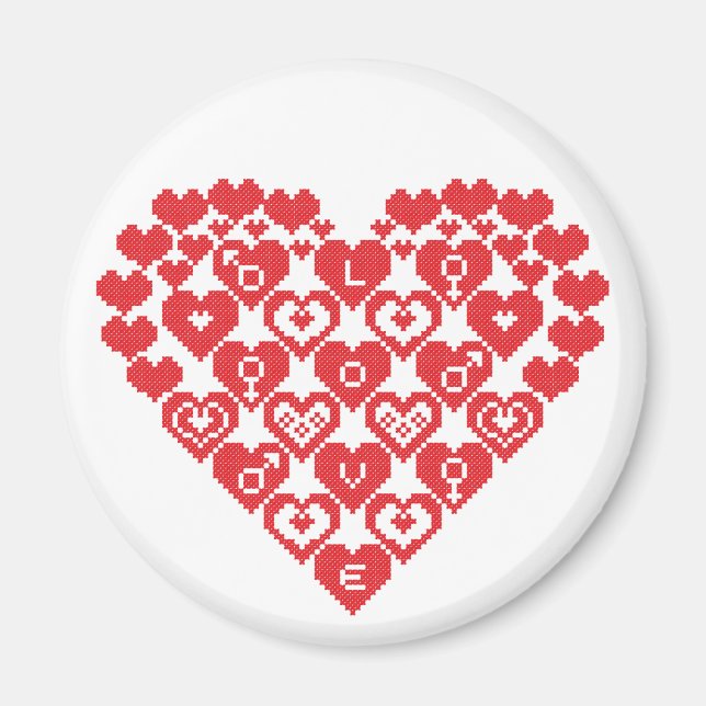 Red HEART of hearts Magnet (Front)