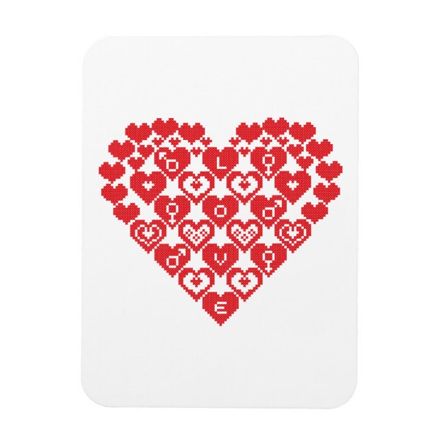 Red HEART of hearts Magnet (Vertical)
