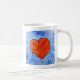 Red heart on blue 2011 coffee mug