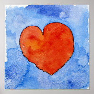 Red heart on blue 2011 poster