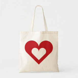Red Heart on Heart Tote Bag