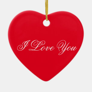 Red Heart Ornament - I Love You
