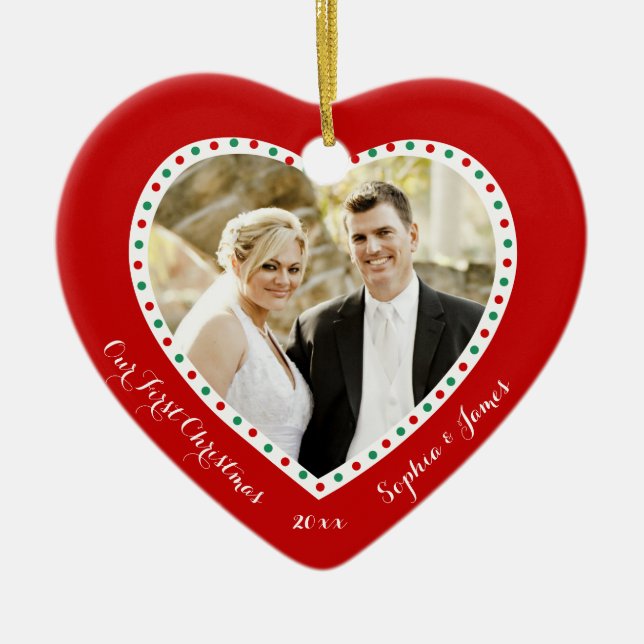 Red Heart Our First Christmas Ornament (Front)