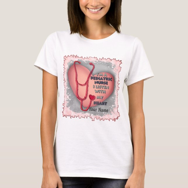 Red Heart Paediatrics Nurse T-Shirt (Front)