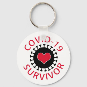 Red Heart Pandemic Coronavirus Covid-19 Survivor Key Ring