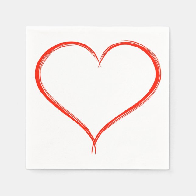 Red  Heart Paper Napkin (Front)