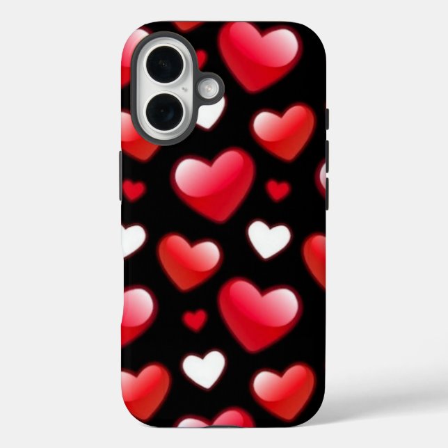 Red Heart Pattern Case-Mate iPhone Case (Back)