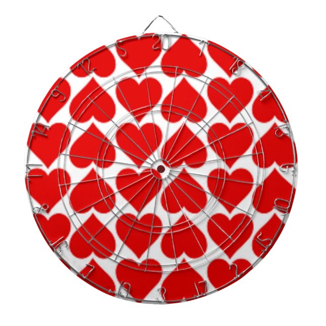 RED HEART PATTERN DARTBOARD (Front)