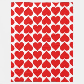 RED HEART PATTERN FLEECE BLANKET