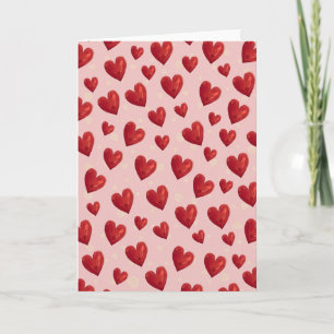 Red Heart Pattern Love Card