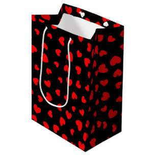 Red Heart Pattern Medium Gift Bag