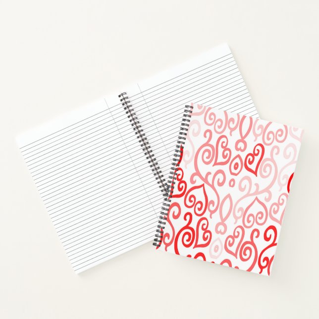 Red Heart Pattern Notebook (Inside)