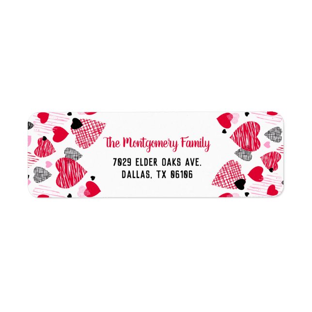 Red Heart Pattern Personalised Valentine (Front)