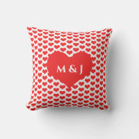 Red Heart Patterns Valentine's Monograms White