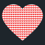 Red Heart Patterns Weddings Valentine's Birthdays Heart Sticker<br><div class="desc">Printed with cute red heart designs!</div>
