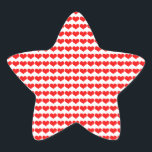 Red Heart Patterns Weddings Valentine's Birthdays Star Sticker<br><div class="desc">Printed with cute red heart designs!</div>