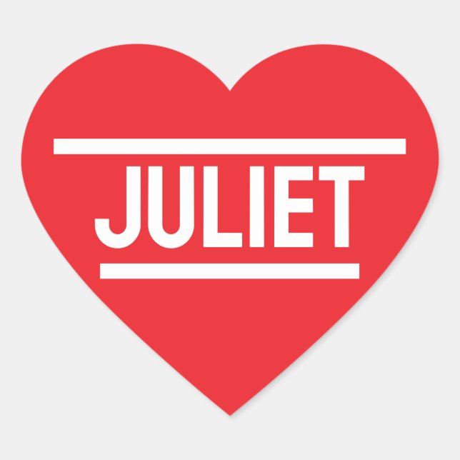 Red Heart Personalised Name Sticker (Front)