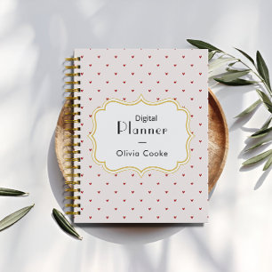 Red Heart Personalised Planner With Custom Name
