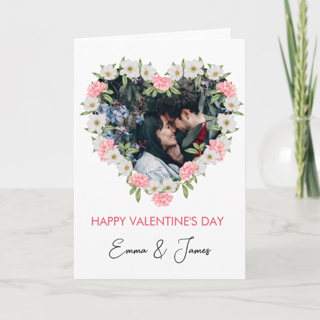 Red Heart Photo Valentine's Day Card (Front)