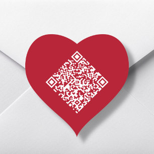 Red Heart QR Code  Sticker