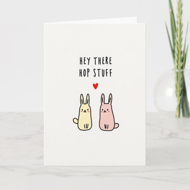Red Heart Rabbits Friend Card (Front)