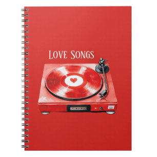 Red Heart Record Love Songs Notebook