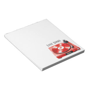 Red Heart Record Love Songs Notepad