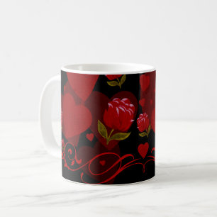 Red heart, red roses for Valentine's day Coffee Mug