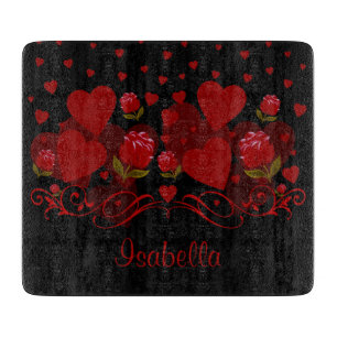 Red heart, red roses for Valentine's day Cutting Board