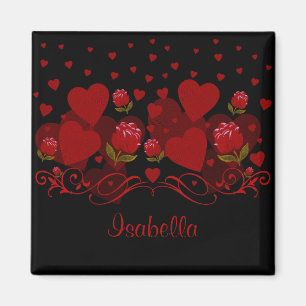 Red heart, red roses for Valentine's day Magnet