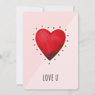 Red Heart Romance Card