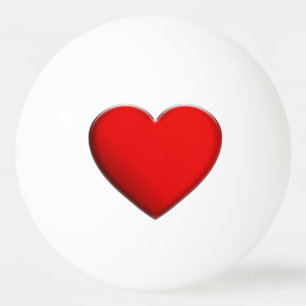 RED HEART / ROTES HERZ + your text & background Ping Pong Ball