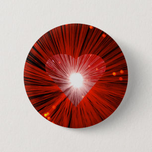 Red Heart round button badge