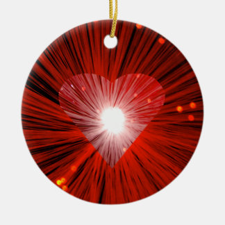 Red Heart round ornament