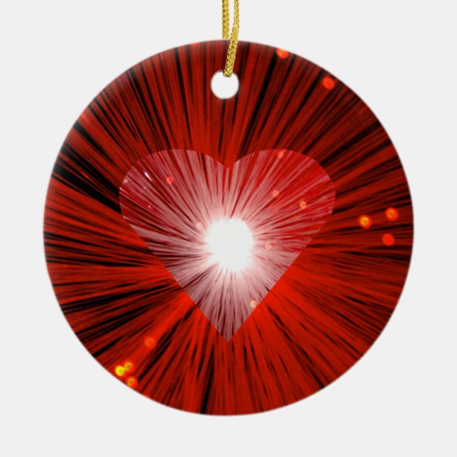 Red Heart round ornament (Front)