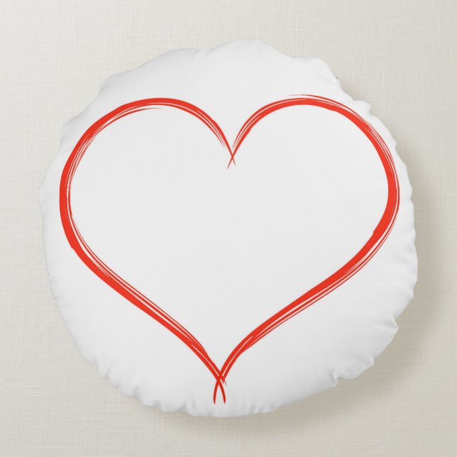 Red Heart Round Pillow (Back)