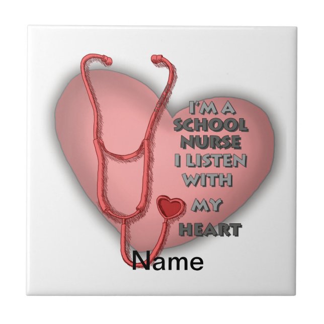 Red Heart School Nurse Tile (Front)