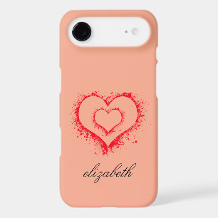red heart shape colourful background personalised