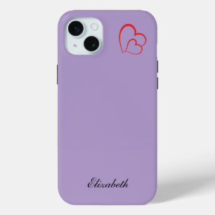 red heart shape colourful background personalised iPhone 15 mini case