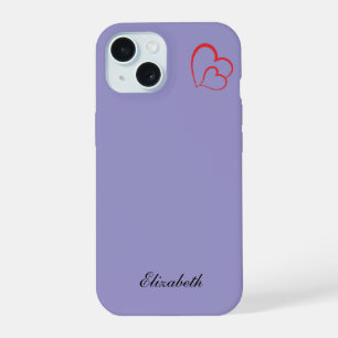 red heart shape colourful background personalised iPhone 15 case