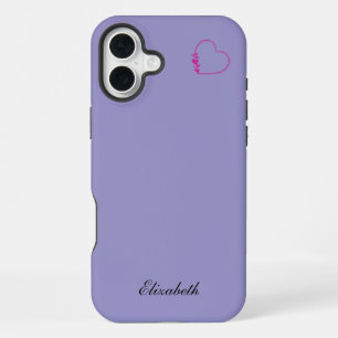 red heart shape colourful background personalised iPhone 16 plus case