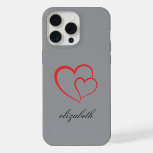 red heart shape colourful background personalised iPhone 15 pro max case