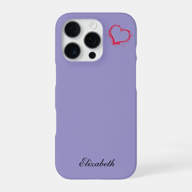 red heart shape colourful background personalised  iPhone case (Back)
