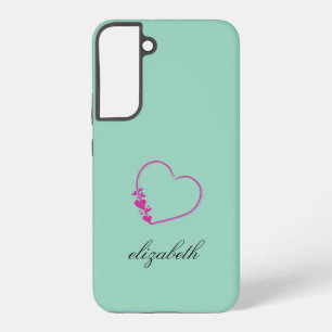 red heart shape colourful background personalised samsung galaxy case