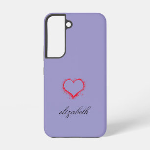 red heart shape colourful background personalised  samsung galaxy case