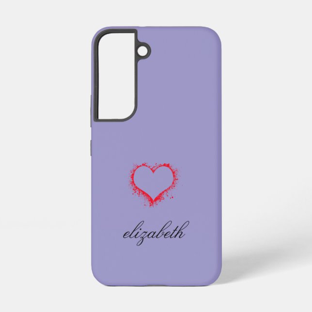 red heart shape colourful background personalised  samsung galaxy s22 case (Back)