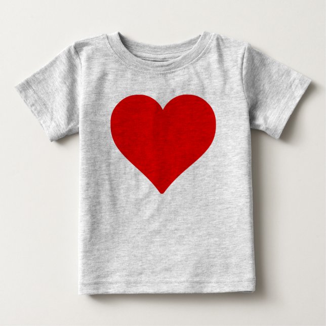 Red Heart Shape Love Classic Simple Minimalism Baby T-Shirt (Front)